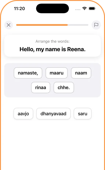 Bhol app: build sentences